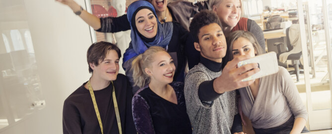 Selfie time for small creative start-up enterprise lead by woman