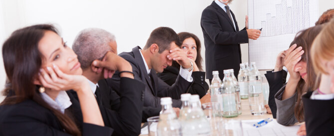 Sales associate leads unsuccessful customer education meeting with potential clients