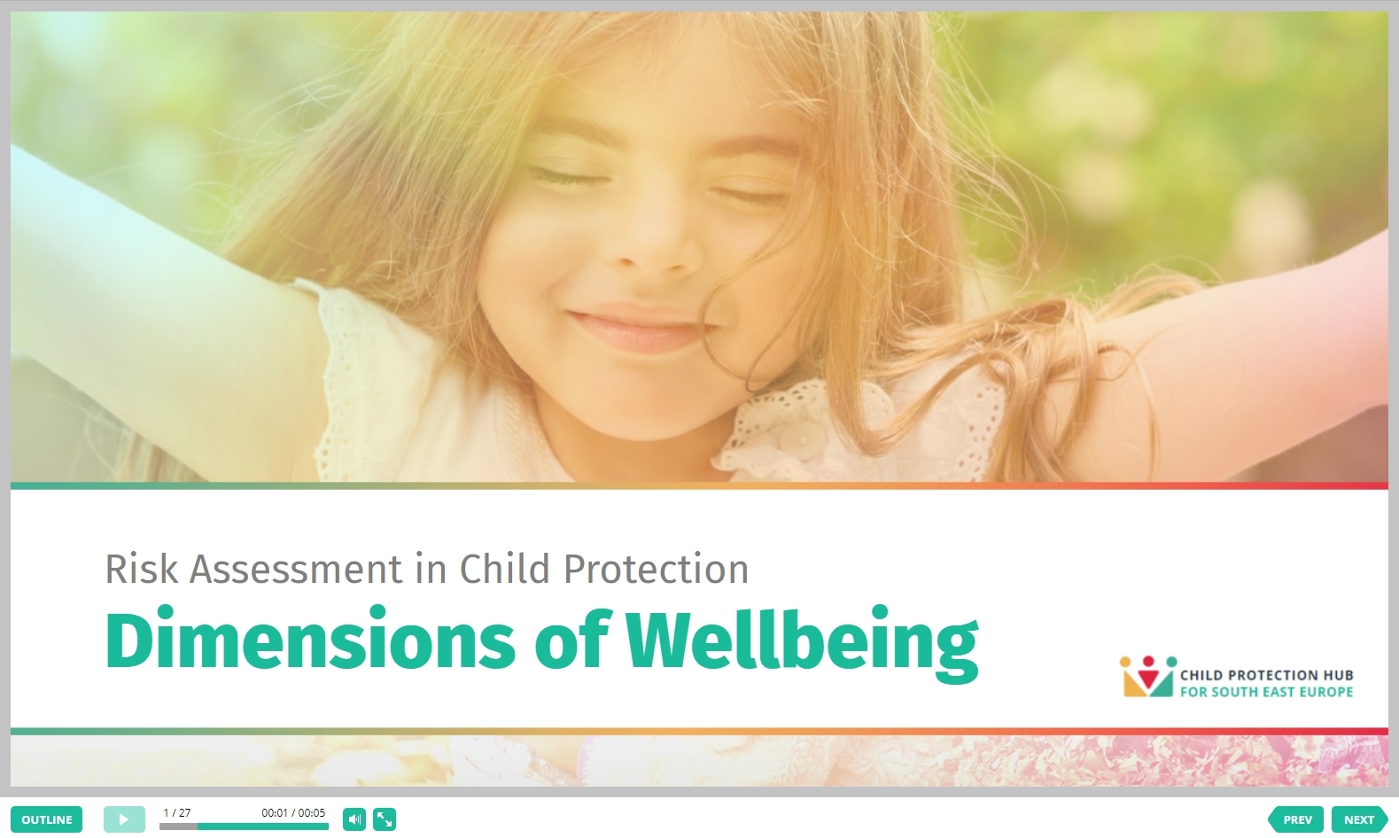 Screenshot from e-learning module on protecting child welfare